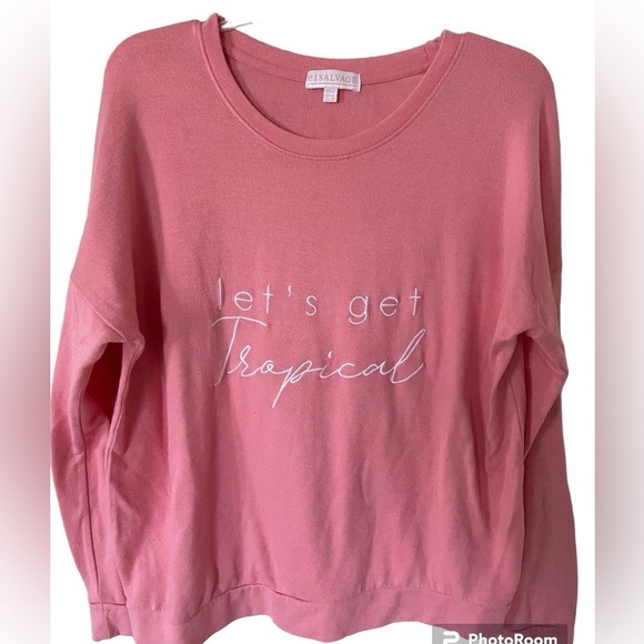 P. J.Salvage XL Let’s get Tropical in Coral color sweatshirt - Picture 2 of 6